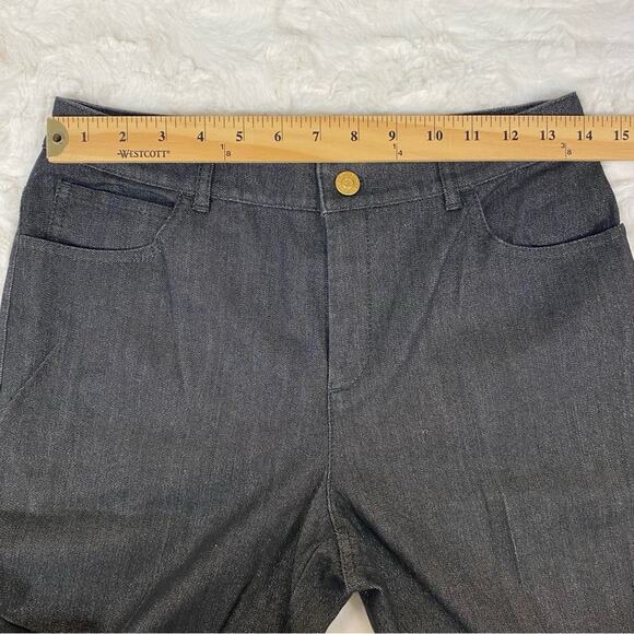 St. John Collection Women's Straight Leg Jeans Size 4 Black Gold Shimmer Holiday - Picture 12 of 13